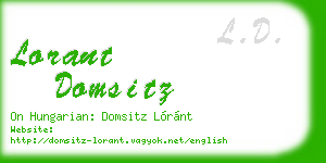 lorant domsitz business card