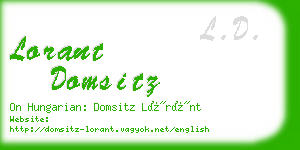 lorant domsitz business card